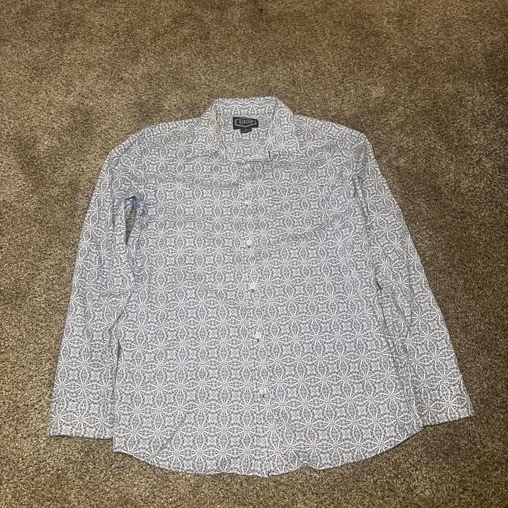 Gibson Men's Blue and Grey Shirt